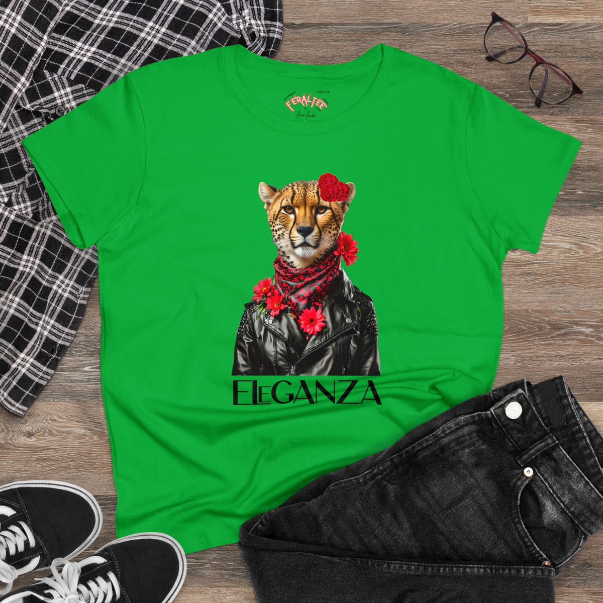 ELEGANZA Women's Midweight Cotton Tee