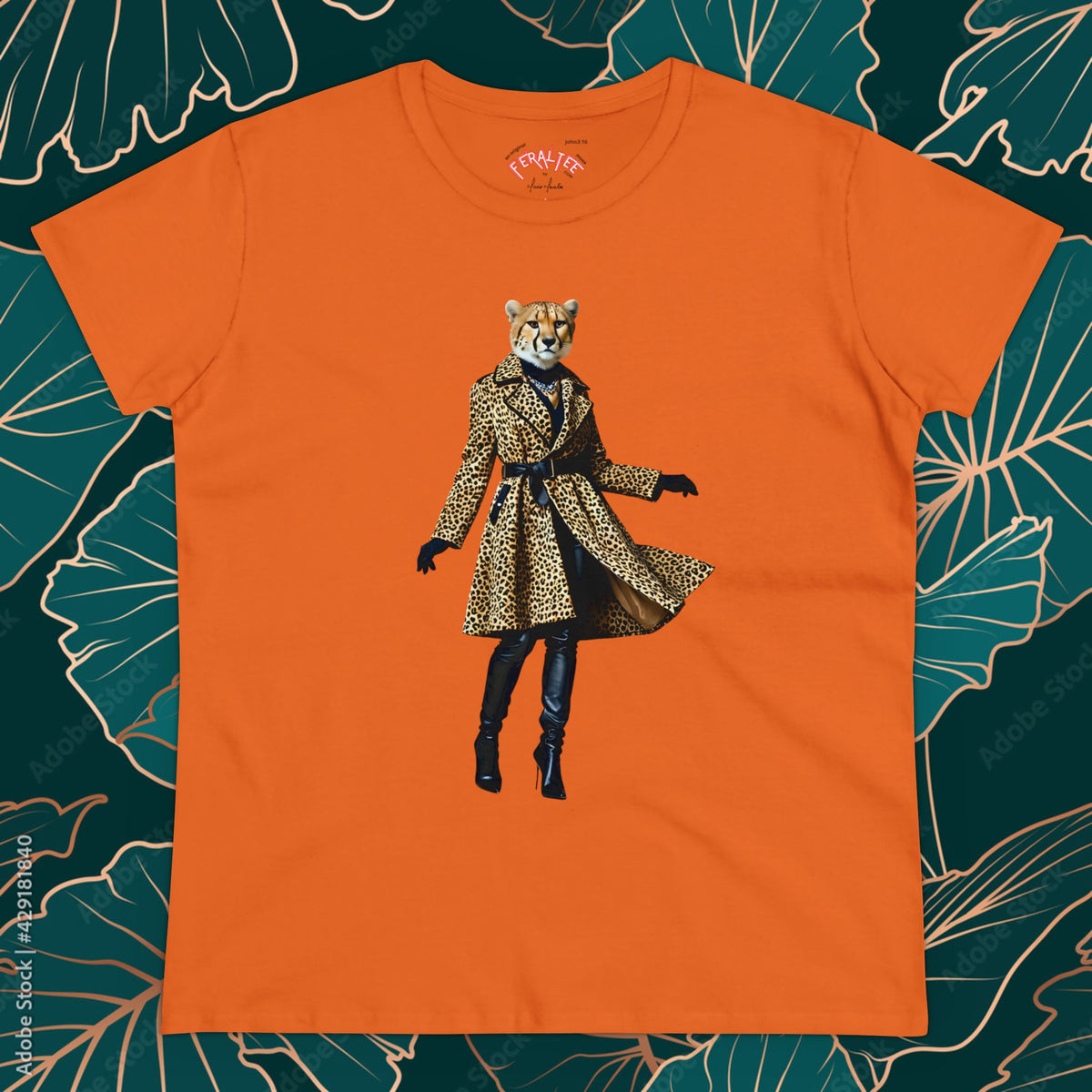 Camiseta de algodón de peso medio para mujer WILDCAT
