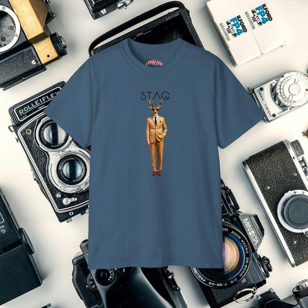 STAG -Camiseta Unisex de AlgodónUltra Fino 
