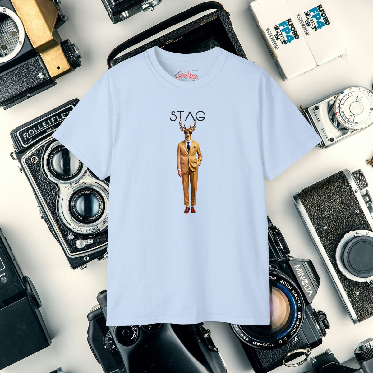 STAG -Camiseta Unisex de AlgodónUltra Fino 