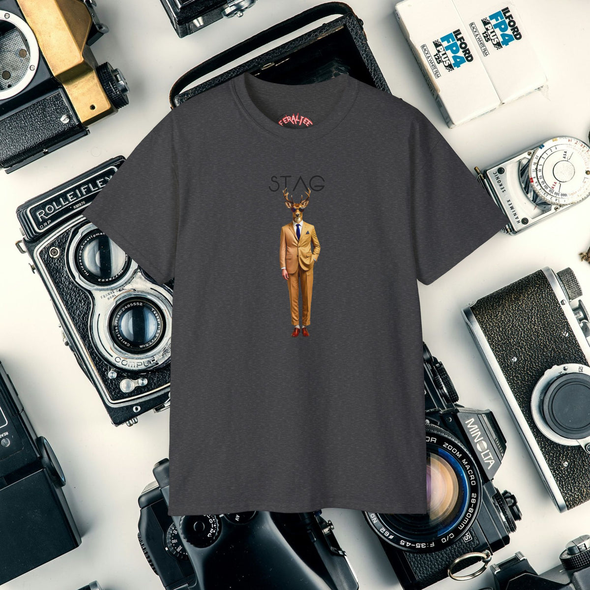 STAG -Camiseta Unisex de AlgodónUltra Fino 