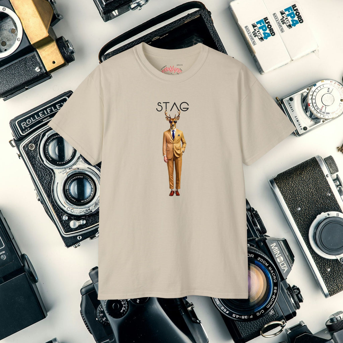 STAG -Camiseta Unisex de AlgodónUltra Fino 