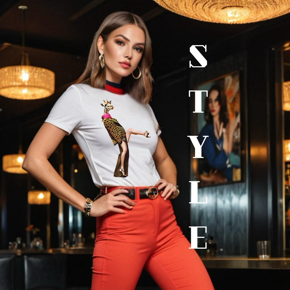 Camiseta de algodón de peso medio para mujer de ALTA MODA