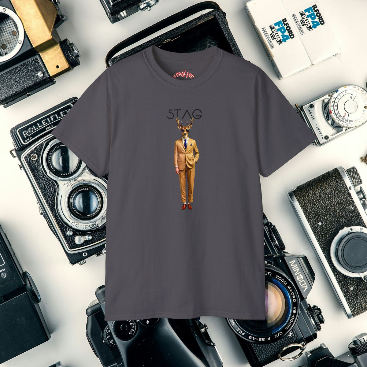 STAG -Camiseta Unisex de AlgodónUltra Fino 